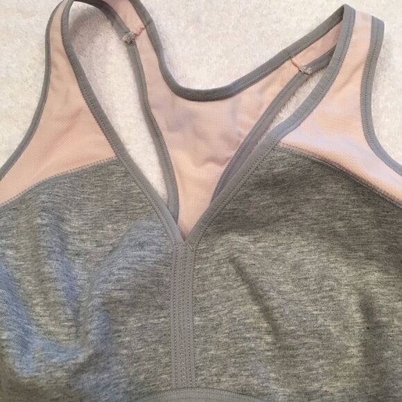 Danskin Now gray pink athletic bra 36 stretch hook - Picture 3 of 5